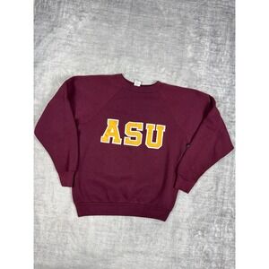Arizona State University‎ ASU Sweatshirt Mens Medium Red Crewneck 80s Spell Out
